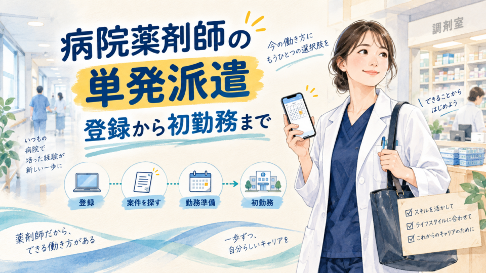 単発派遣の登録から初勤務までを確認する病院薬剤師