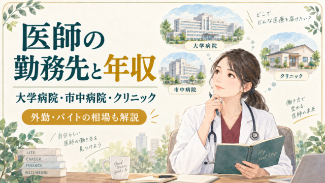 大学病院・市中病院・クリニックで医師の年収はどう違う？外勤・バイトの相場も解説