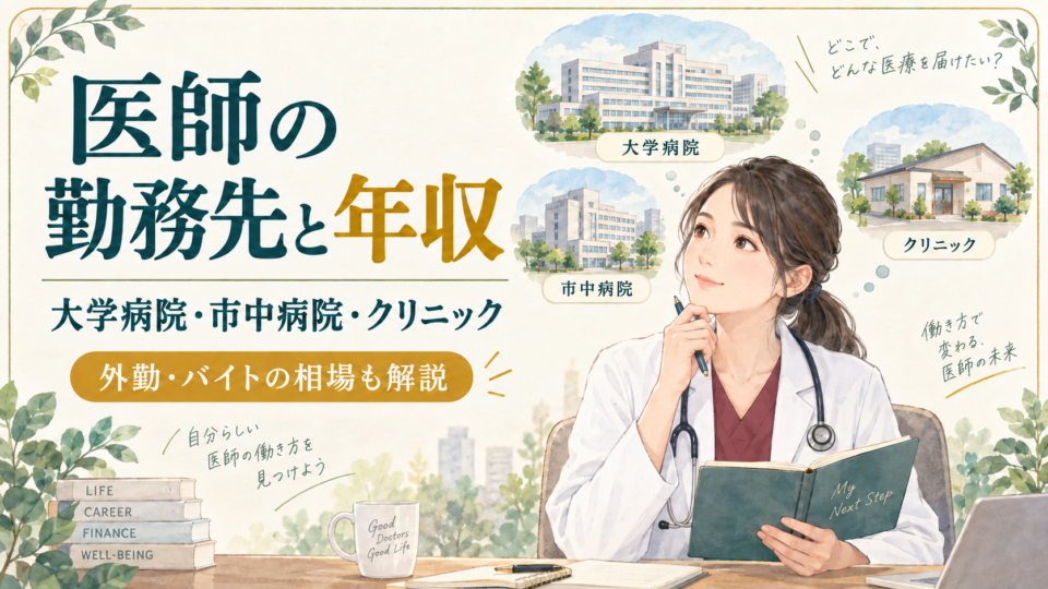 大学病院・市中病院・クリニックの働き方と外勤を比較する医師。
